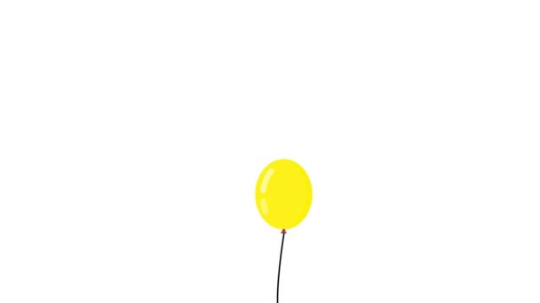 Barevné Balón Animace Létající Balón Nafukovací Balón Alfa Balón — Stock video