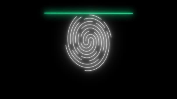 Доступ Предоставлен Fingerprint Сканирования Предоставить Доступ Анимированных Сканирования Отпечатков Пальцев — стоковое видео