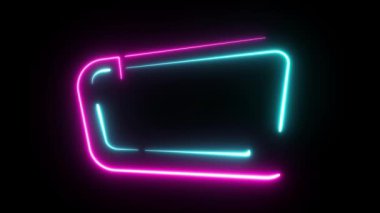 çerçeve neon ticari reklam arka plan neon çerçeve animasyonu