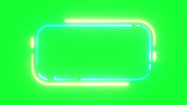Frame Neon Commercial Advertising Background Neon Frame Background Animation — Stock Video