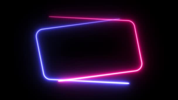 Rámec Neon Komerční Reklama Pozadí Neon Rám Pozadí Animace — Stock video