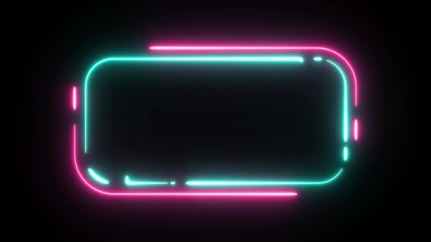 Frame Neon Reklama Tło Neon Ramka Tło Animacja — Wideo stockowe