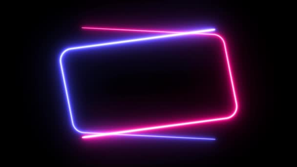 Cornice Neon Pubblicità Commerciale Sfondo Neon Cornice Sfondo Animazione — Video Stock