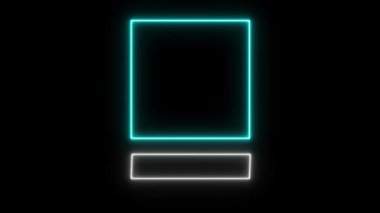 Portait and landscape name and photo frames with animated neon style templates