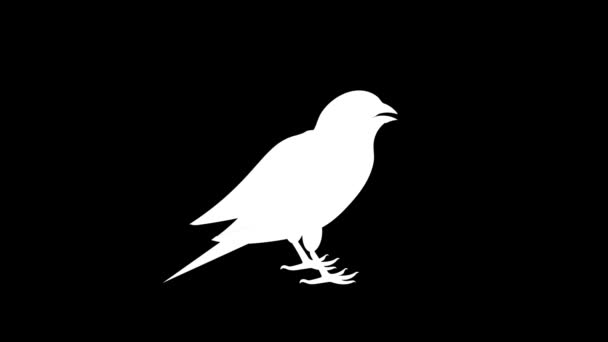 鳥のカナリアは アニメーショングリーンシルエットをカイピング — ストック動画