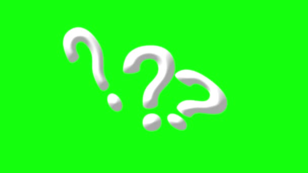Signo Interrogación Curioso Haciendo Confundido Icono Símbolo Animación Pantalla Verde — Vídeo de stock