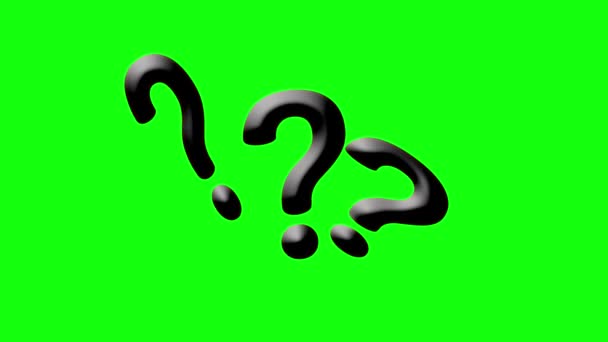 Punto Interrogativo Curioso Chiedendo Icona Confusa Simbolo Animazione Greenscreen — Video Stock