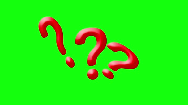 Frågetecken Nyfiken Frågar Förvirrad Ikon Symbol Greenscreen Animation — Stockvideo