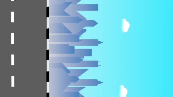Reiseanimation Mit Einem Wandelnden Gebäudehintergrund Mit Blauem Himmel Während Des — Stockvideo