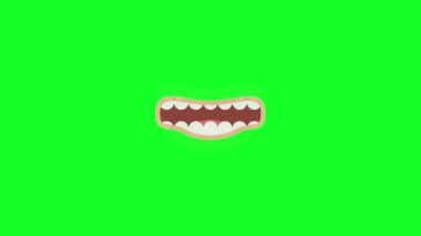 çizgi film dudak hareketi yeşil ekran çizgi film tarzında konuşan dudaklar.