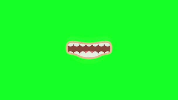 Geanimeerde Cartoon Lippen Beweging Geanimeerde Praten Lippen Met Greenscreen Cartoon — Stockvideo