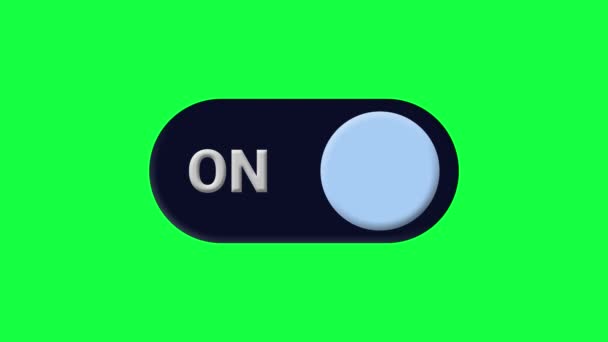 在移动Iphone上打开和关闭圆形按钮滑动开关 在后台绿屏和黑屏上打开和关闭跳转屏幕声音按钮 — 图库视频影像