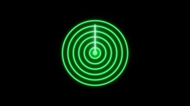Radar ve uçak radar haritası ve konum radarı animasyon neon düşman radar animasyonu