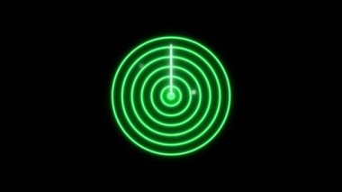 Radar ve uçak radar haritası ve konum radarı animasyon neon düşman radar animasyonu