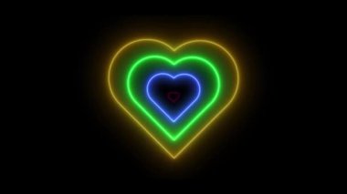 Aşk dalgaları ve kalp sıçraması animasyonlar neon dalgalar animasyon dalgaları