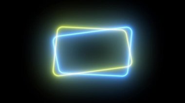 neon kare çerçeve ve iki çerçeve yürüyüş ve renk değiştirme çerçeve renk değiştirme animasyonu karıştırın