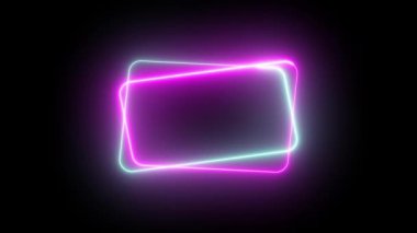 neon kare çerçeve ve iki çerçeve yürüyüş ve renk değiştirme çerçeve renk değiştirme animasyonu karıştırın