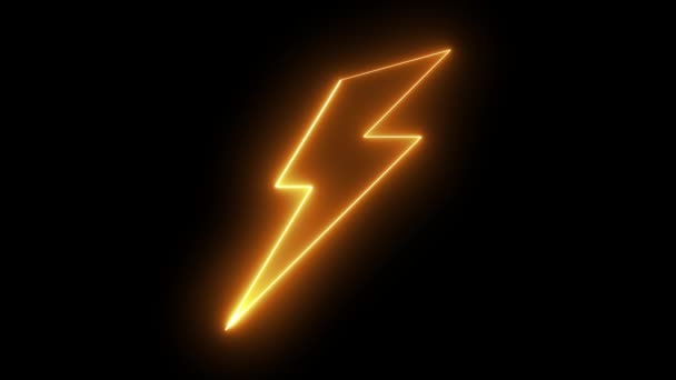 Flash Icon Flash Verkoop Animatie Bliksem Flash Neon Icoon Flash — Stockvideo
