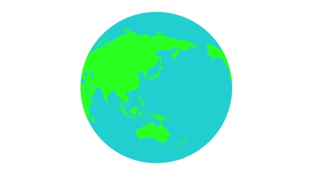 Forgó Földgömb Térkép Animáció Zöld Kék Cyber Hacker Földgömb — Stock videók