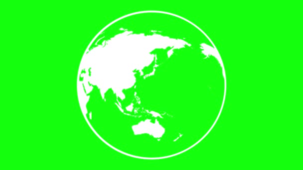 World Map Globe Shaped World Globe Alpha Greenscreen Editing Animation — Stock Video
