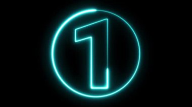 Neon numarası görüntüleme animasyonu 12345678910 neon tarzı animasyon numarası