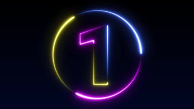 Neon numarası görüntüleme animasyonu 12345678910 neon tarzı animasyon numarası