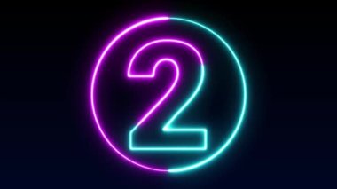 Neon numarası görüntüleme animasyonu 12345678910 neon tarzı animasyon numarası