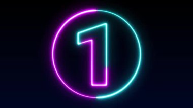Neon numarası görüntüleme animasyonu 12345678910 neon tarzı animasyon numarası