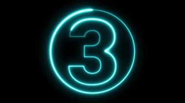 Neon numarası görüntüleme animasyonu 12345678910 neon tarzı animasyon numarası