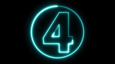 Neon numarası görüntüleme animasyonu 12345678910 neon tarzı animasyon numarası