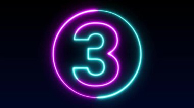 Neon numarası görüntüleme animasyonu 12345678910 neon tarzı animasyon numarası