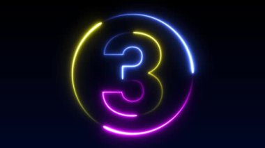 Neon numarası görüntüleme animasyonu 12345678910 neon tarzı animasyon numarası