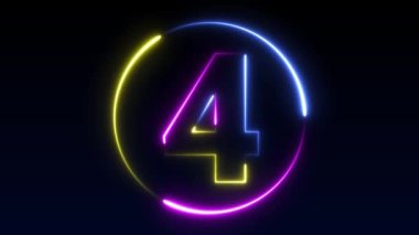 Neon numarası görüntüleme animasyonu 12345678910 neon tarzı animasyon numarası