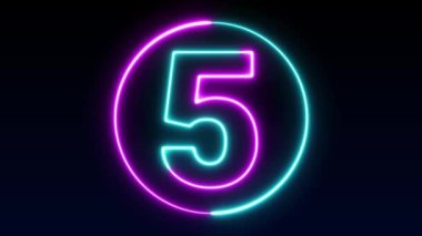 Neon numarası görüntüleme animasyonu 12345678910 neon tarzı animasyon numarası