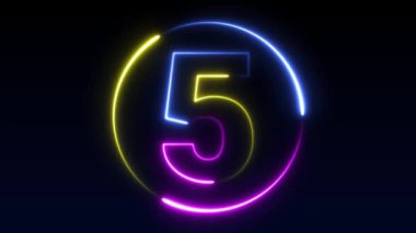 Neon numarası görüntüleme animasyonu 12345678910 neon tarzı animasyon numarası