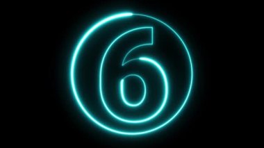 Neon numarası görüntüleme animasyonu 12345678910 neon tarzı animasyon numarası