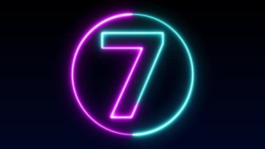 Neon numarası görüntüleme animasyonu 12345678910 neon tarzı animasyon numarası