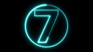 Neon numarası görüntüleme animasyonu 12345678910 neon tarzı animasyon numarası