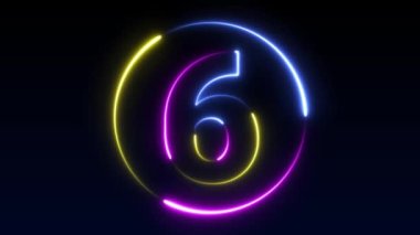 Neon numarası görüntüleme animasyonu 12345678910 neon tarzı animasyon numarası