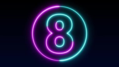 Neon numarası görüntüleme animasyonu 12345678910 neon tarzı animasyon numarası