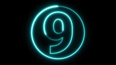 Neon numarası görüntüleme animasyonu 12345678910 neon tarzı animasyon numarası