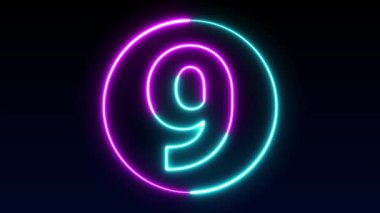 Neon numarası görüntüleme animasyonu 12345678910 neon tarzı animasyon numarası