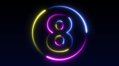 Neon numarası görüntüleme animasyonu 12345678910 neon tarzı animasyon numarası
