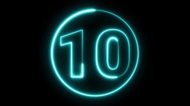 Neon numarası görüntüleme animasyonu 12345678910 neon tarzı animasyon numarası