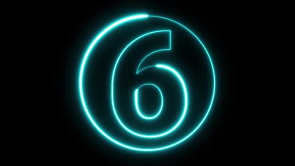 Number Neon Number Display Animation 12345678910 Neon Style Animation Neon — Vídeo de stock
