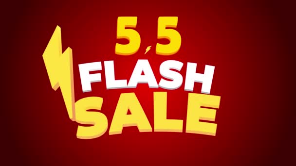Flash Sale Анимационное Событие Интернет Магазин Скидок Реклама Баннер Флэш — стоковое видео