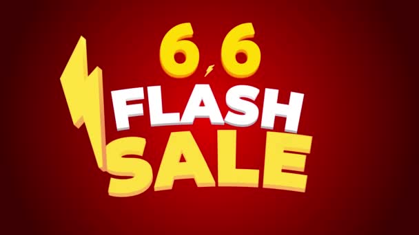 Flash Sale Animacja Wydarzenie Online Zakupy Rabat Sklep Reklamowy Baner — Wideo stockowe