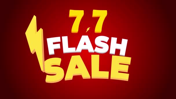 Flash Sale Animacja Wydarzenie Online Zakupy Rabat Sklep Reklamowy Baner — Wideo stockowe