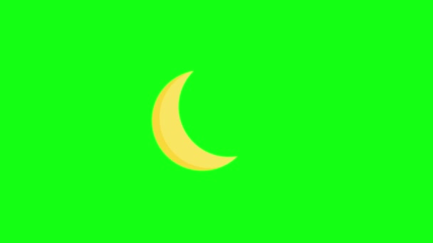 Półksiężyc Półksiężyc Koło Animowany Zielony Ekran Księżyc Wyświetlacz — Wideo stockowe
