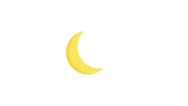 Półksiężyc Półksiężyc Koło Animowany Zielony Ekran Księżyc Wyświetlacz — Wideo stockowe